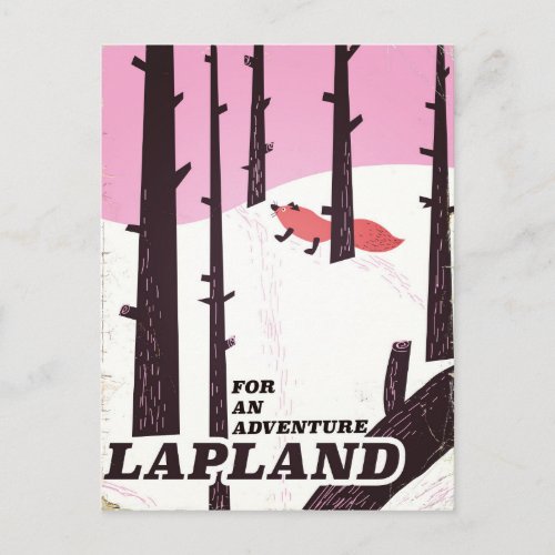 For an adventure Lapland vintage poster Postcard