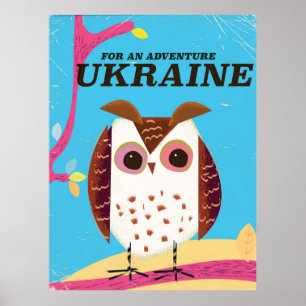 For an Adventure Ukraine Owl vintage poster