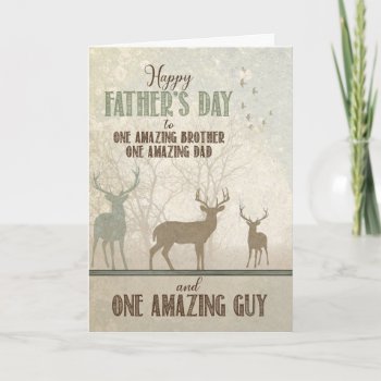 For An Amazing Brother Father's Day Forest Deer Card by SalonOfArt at Zazzle