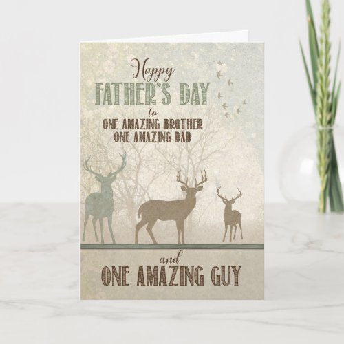 for an AMAZING Brother Fathers Day Forest Deer Card