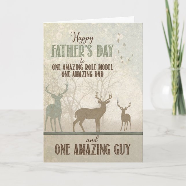 for an AMAZING Dad Forest Deer Father's Day Holiday Card (Front)