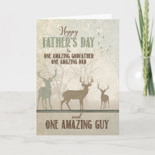 for an AMAZING Godfather Father's Day Forest Deer Card