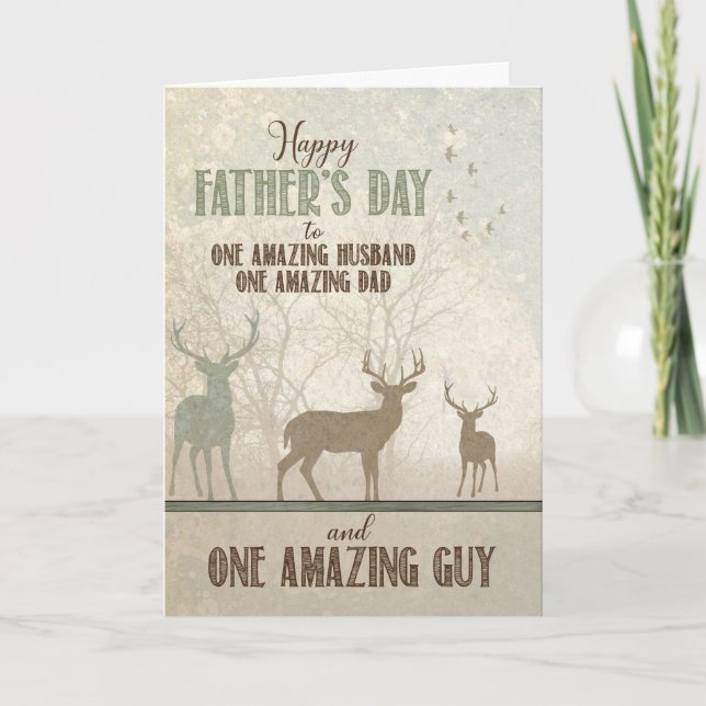 for an AMAZING Husband Father's Day Forest Deer Card (Front)