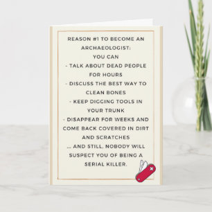 For an archeologist friend card