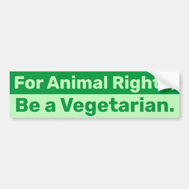 For Animal Rights, Be a Vegetarian Bumper Sticker (Front)