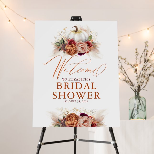 For Any Party - Pumpkin Rust Terracotta Flowers Foam Board (In Situ (Stand))