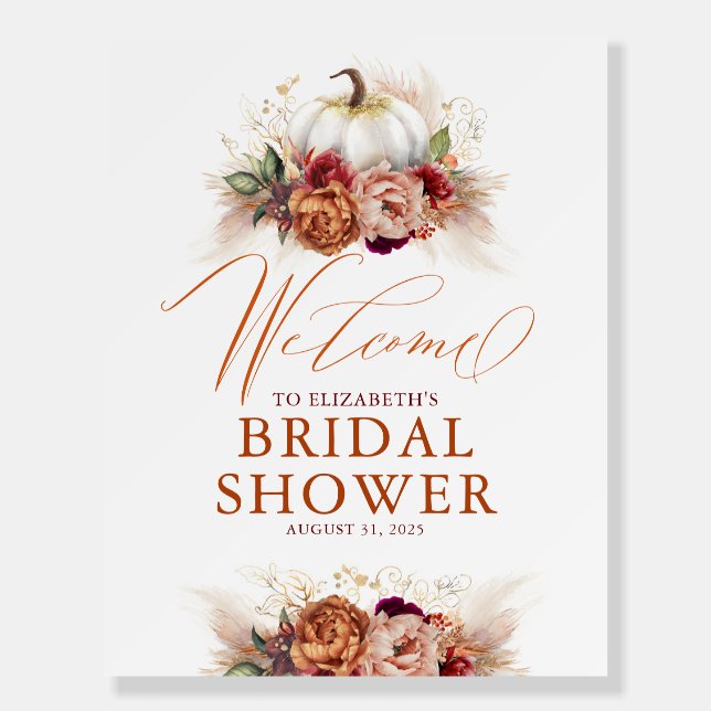 For Any Party - Pumpkin Rust Terracotta Flowers Foam Board (Front)