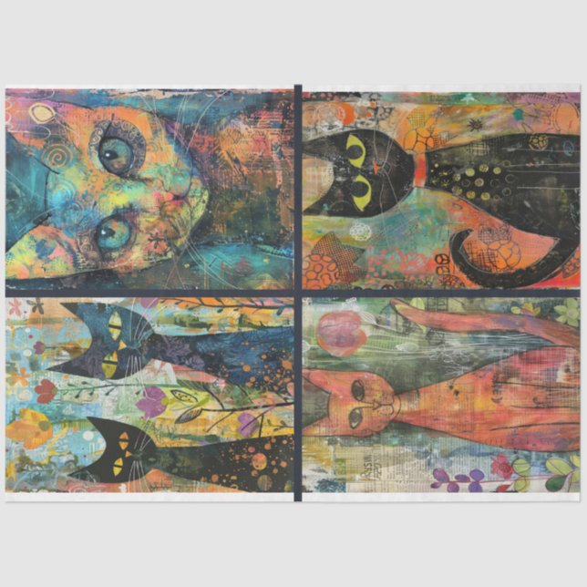  For Artist Cat Themed Junk Journal Background 1 Tissue Paper (Front)