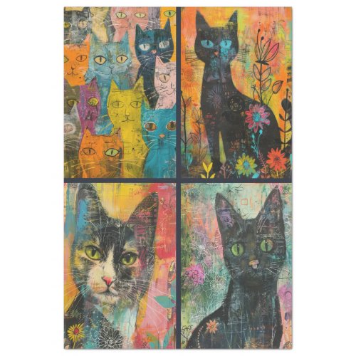  For Artist Cat Themed Junk Journal Background 2 Tissue Paper