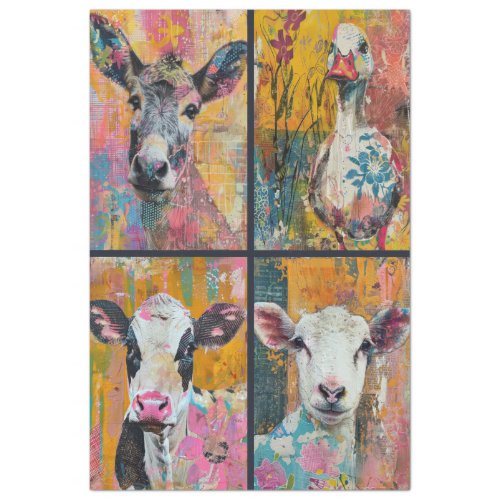  For Artist Farm Animal Junk Journal Background 1 Tissue Paper