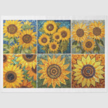 For Artists and Crafters Mosaic Sunflower Texture