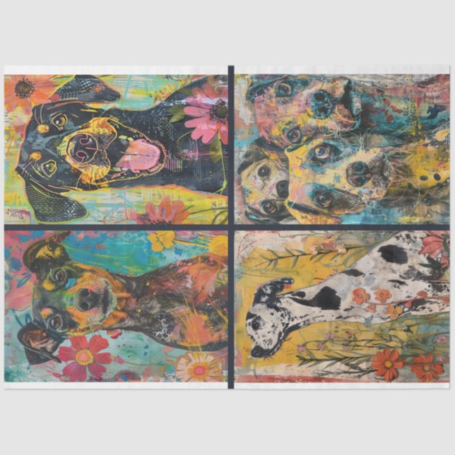  For Artists Dog Themed Junk Journal Backgrounds 1 Tissue Paper (Front)