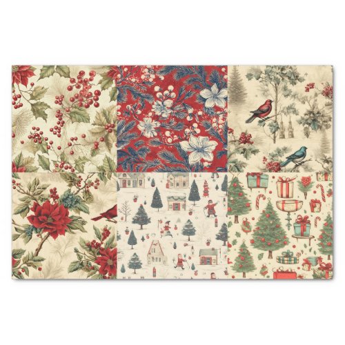 For Artists Vintage Christmas Themed Background Tissue Paper