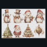 For Artists Vintage Christmas Trees Snowman Santa Tissue Paper<br><div class="desc">Introducing our Vintage Christmas Tissue Paper designed for artists! Elevate your holiday-themed projects with this tissue paper featuring nostalgic Christmas images. Each sheet is adorned with charming vintage illustrations, providing a versatile and festive backdrop for various artistic endeavors. Ideal for mixed-media collages, decoupage, and crafting, this tissue paper adds a...</div>