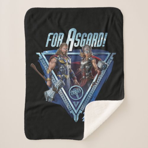For Asgard Thor and Mighty Thor Graphic Sherpa Blanket