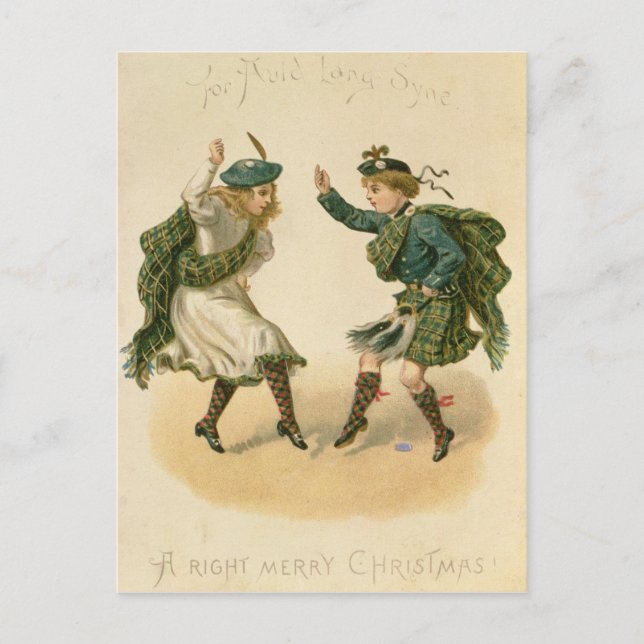 For Auld Lang Syne - A Right Merry Christmas' Holiday Postcard (Front)