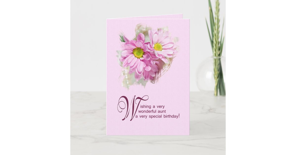 Traditional Classy Flower's & Presents "AUNTIE" Birthday Card