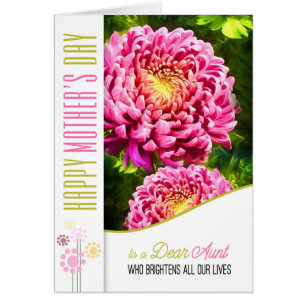 for Aunt on Mother's Day Pink Dahlia Garden Cards