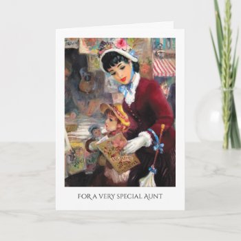 For Aunt On Mother's Day Vintage Art  Card by oldandclassic at Zazzle