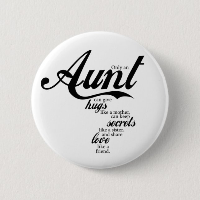 for aunt pinback button (Front)