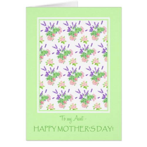 For Aunt Pretty Floral Mothers Day Greeting