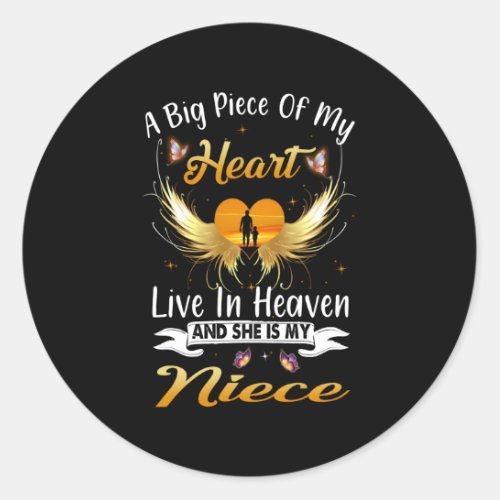 For Aunt Uncle Loved Missed Niece In Heaven Miss M Classic Round Sticker