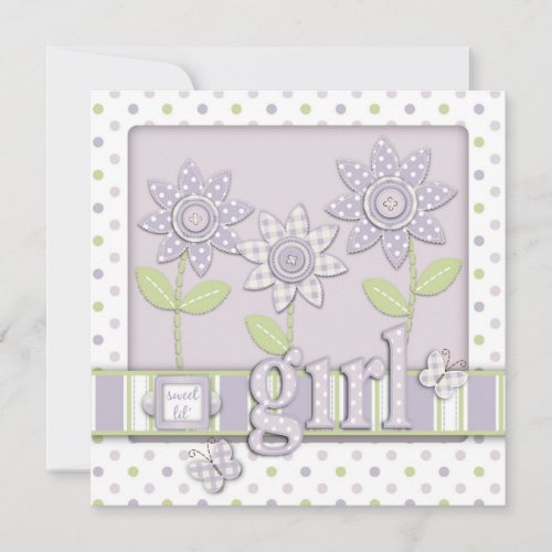 For Baby Girl Invitation Square LG2