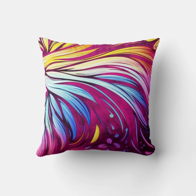 For Baby or Livingroom Feathery Art on an 8"  Throw Pillow (Back)