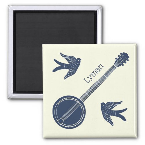For Banjo Players Banjo and Birds Personalized Magnet