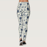 For Banjo Players Blue and Cream Folk Art Pattern Leggings<br><div class="desc">These illustrated leggings are perfect for banjo players and anyone who loves bluegrass music. They have a folk art style pattern with illustrations of banjos, birds, moons, stars and botanical vine accents all in navy blue set against a cream or ivory colored background.</div>