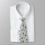 For Banjo Players Blue and Cream Folk Art Pattern Neck Tie