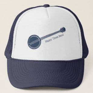 For Banjo Players Blue and White Custom Message Trucker Hat
