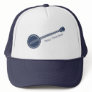 For Banjo Players Blue and White Custom Message Trucker Hat