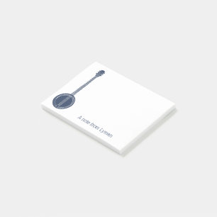 For Banjo Players Navy Blue Personalized Post-it Notes
