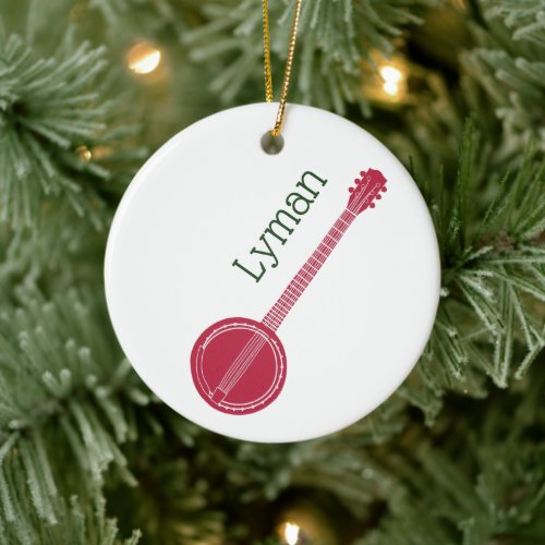 For Banjo Players Personalized Christmas Ceramic Ornament