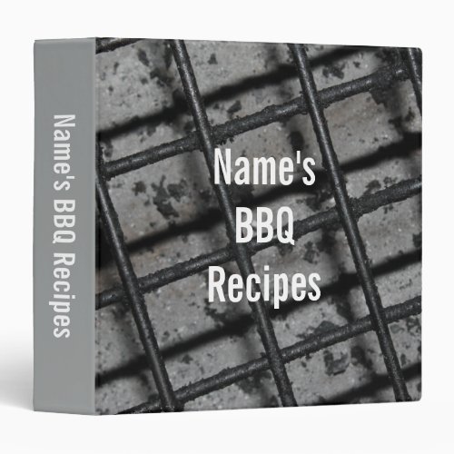 For BBQ Recipes Name and Grill Picture Recipe 3 Ring Binder