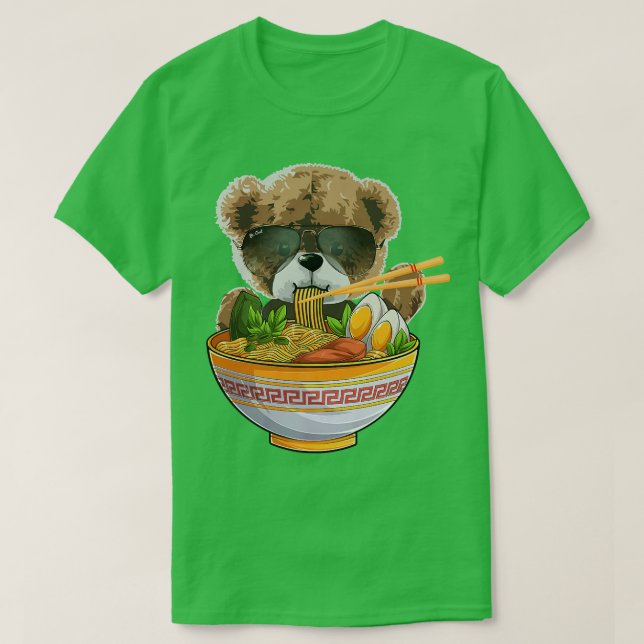For Bear Lover & Japanese Food, Cute Kawaii Ramen  T-Shirt (Design Front)