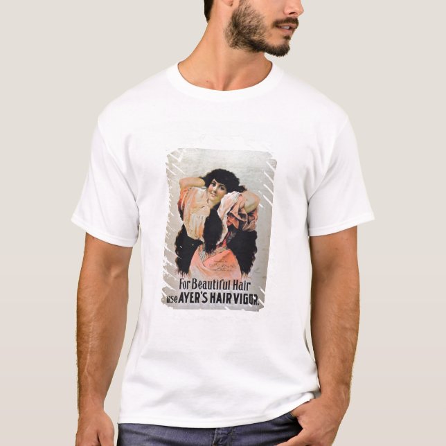 'For Beautiful Hair Use Ayer's Hair Vigor' (colour T-Shirt (Front)