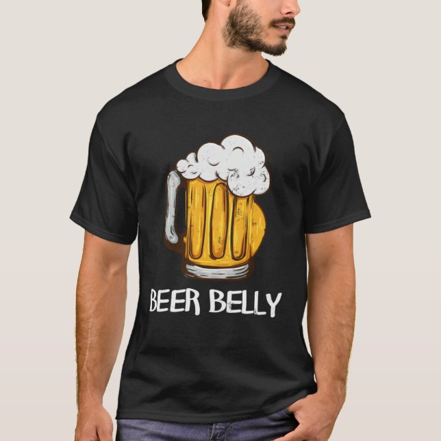 for Beer Drinkers  BEER BELLY Joke Pun Graphic T-Shirt (Front)