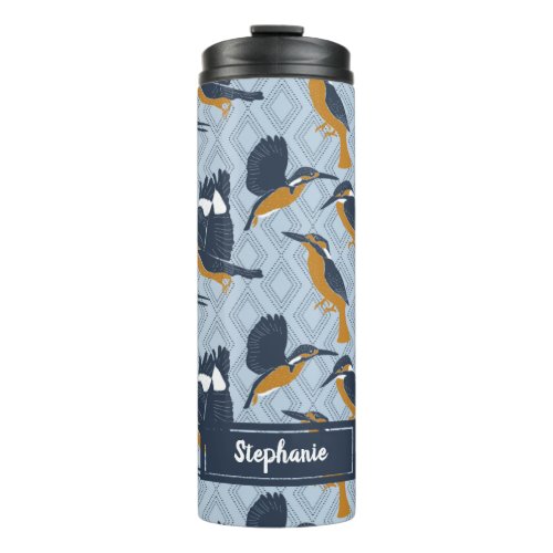 For Bird Lovers Cozy Kingfishers Patterned Thermal Tumbler