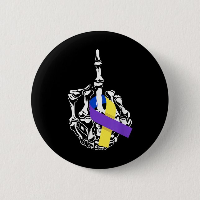 For Bladder Cancer Middle Finger Bladder Cancer Aw Button (Front)