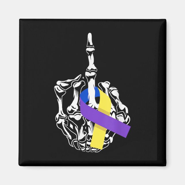 For Bladder Cancer Middle Finger Bladder Cancer Aw Magnet (Front)
