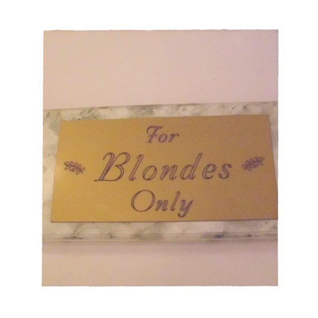 For Blondes Only Notepad (Front)