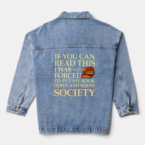 For Bookaholic Bookworm  Funny Read Books Lover 1  Denim Jacket