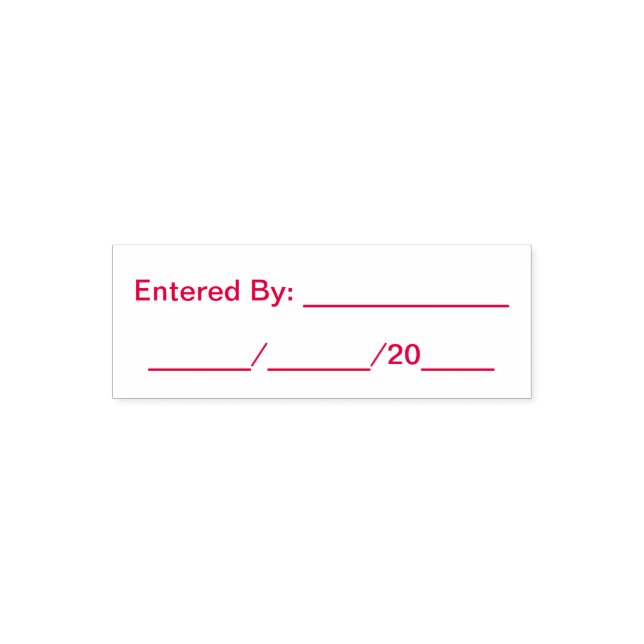 For bookkeeping Entered By: and Date Self-inking Stamp (Design)