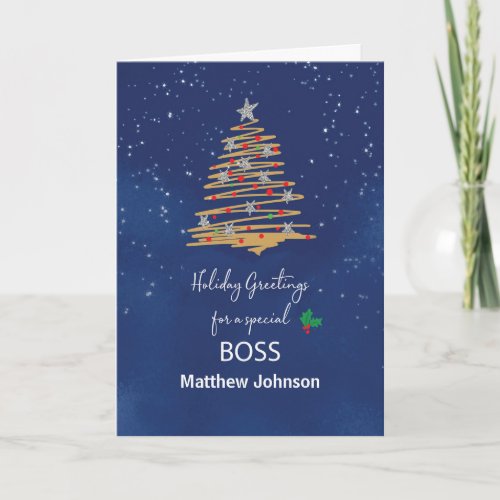 For Boss Christmas Tree Customizable Name Card