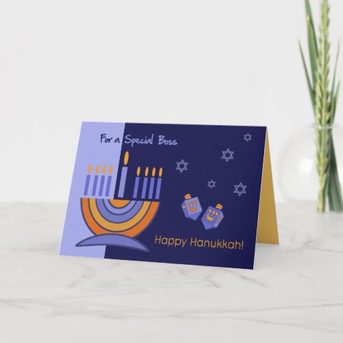 For Boss on Hanukkah Greeting Card