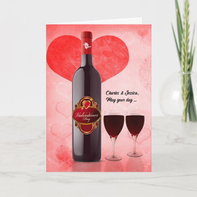 for Both of You Wine Lover's Valentine Holiday Card (Front)