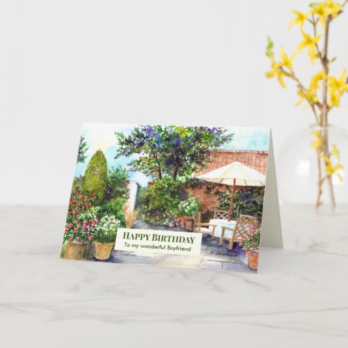 For Boyfriend on Birthday Terrace of Manor House Card