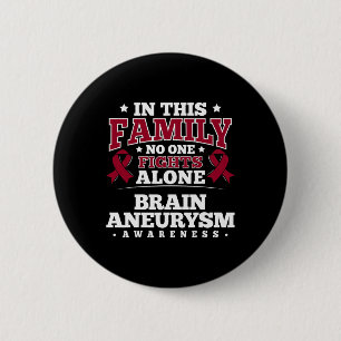 For Brain Aneurysm Patients - Burgundy Ribbon  Button